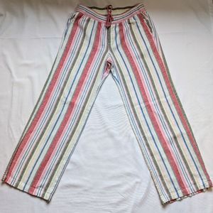 Old Navy Linen wide leg multi color stripe linen pants.